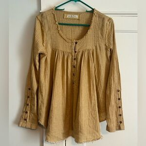 We The Free Tan Button-Down Top